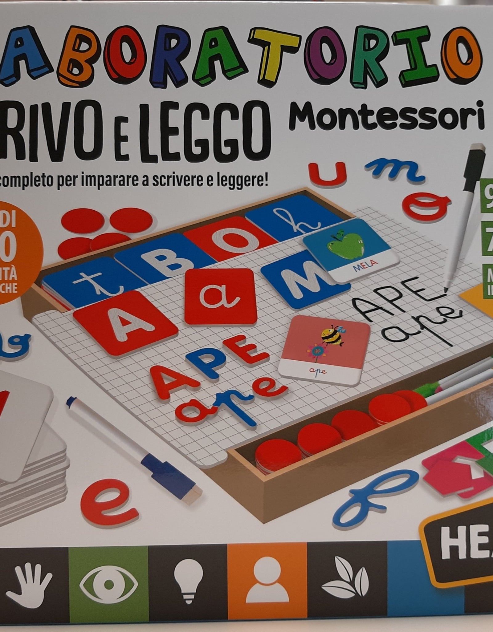 Gioco Laboratorio Scrivo e Leggo Montessori Headu